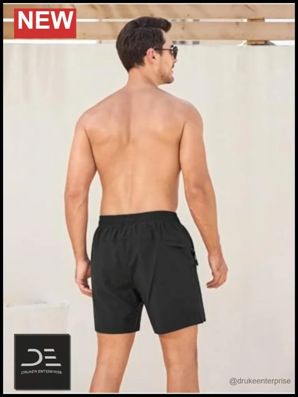 Men's Quick Dry Swim Trunks with Compression Liner and Zipper Pockets